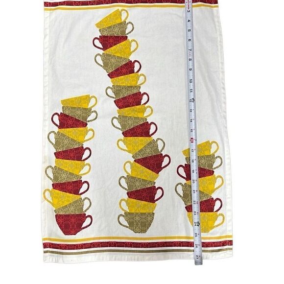 Threshold Multicolor Rectangular Stacked Coffee Cups Cotton Kitchen Dish Towel - Picture 1 of 8